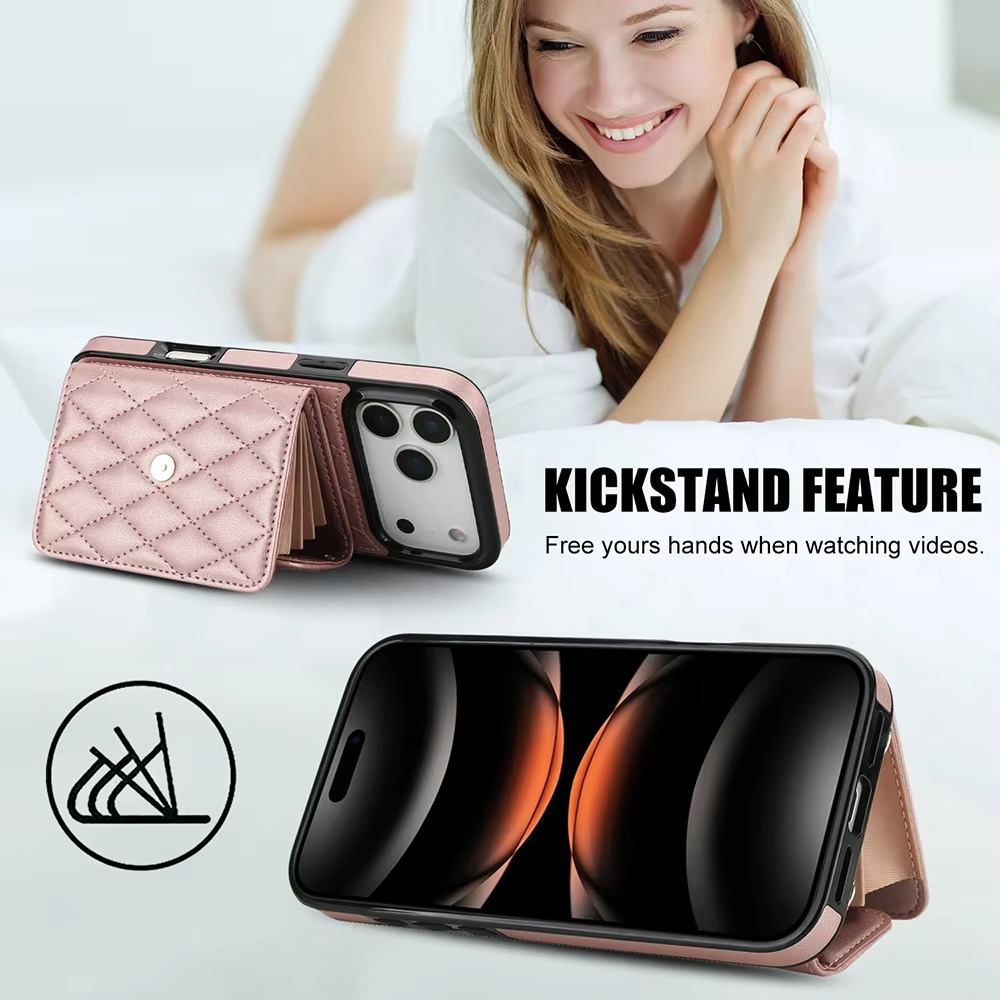 Luxury iPhone Case — Crossbody Leather Wallet Cover with Wrist & Shoulder Strap, Card & Coin Storage, Non-Slip Shockproof Design