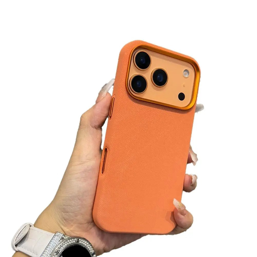 Luxury iPhone Case — Fiber Leather MagSafe Cover with Invisible Magnetic Wireless Charging, Matte Anti-Fingerprint Finish and Slim Shockproof Design