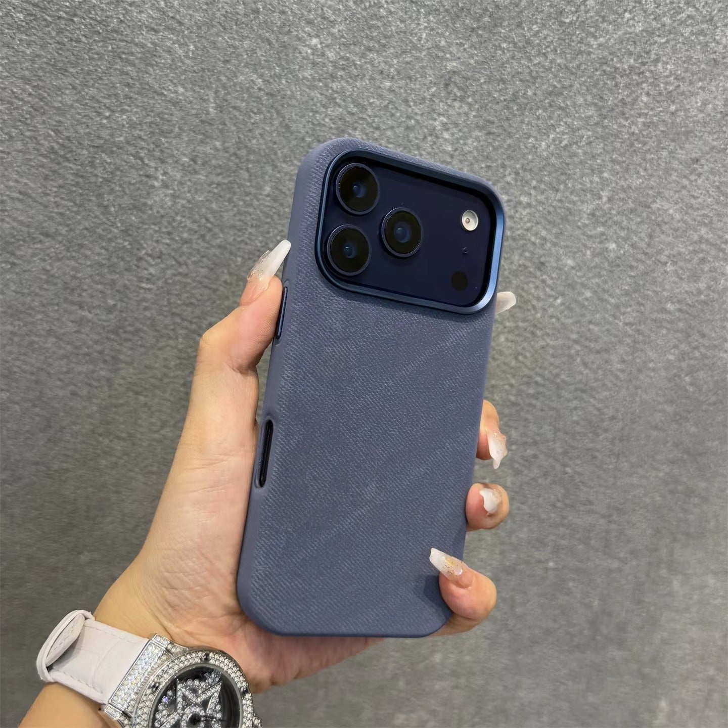 Luxury iPhone Case — Fiber Leather MagSafe Cover with Invisible Magnetic Wireless Charging, Matte Anti-Fingerprint Finish and Slim Shockproof Design