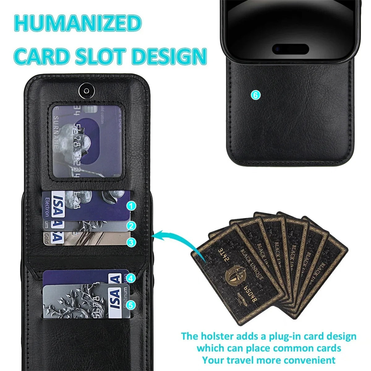 Luxury iPhone Case — Flip Stand Wallet with Card Holder, Retro Leather Cover, Shockproof Anti-Fingerprint Protection, Full Access Design