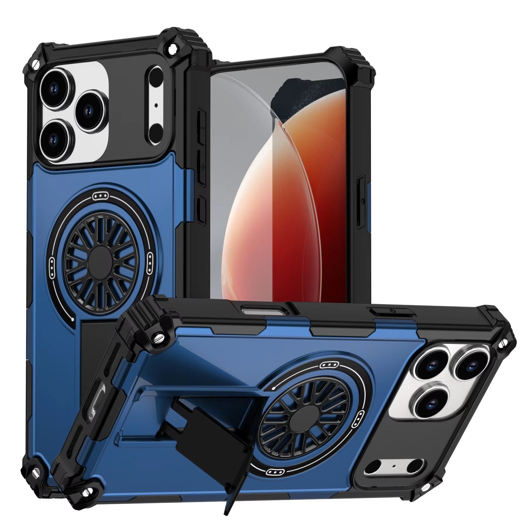 Luxury iPhone Case — Heavy-Duty Rugged Armor Magnetic MagSafe Wireless Charging Bracket Cover