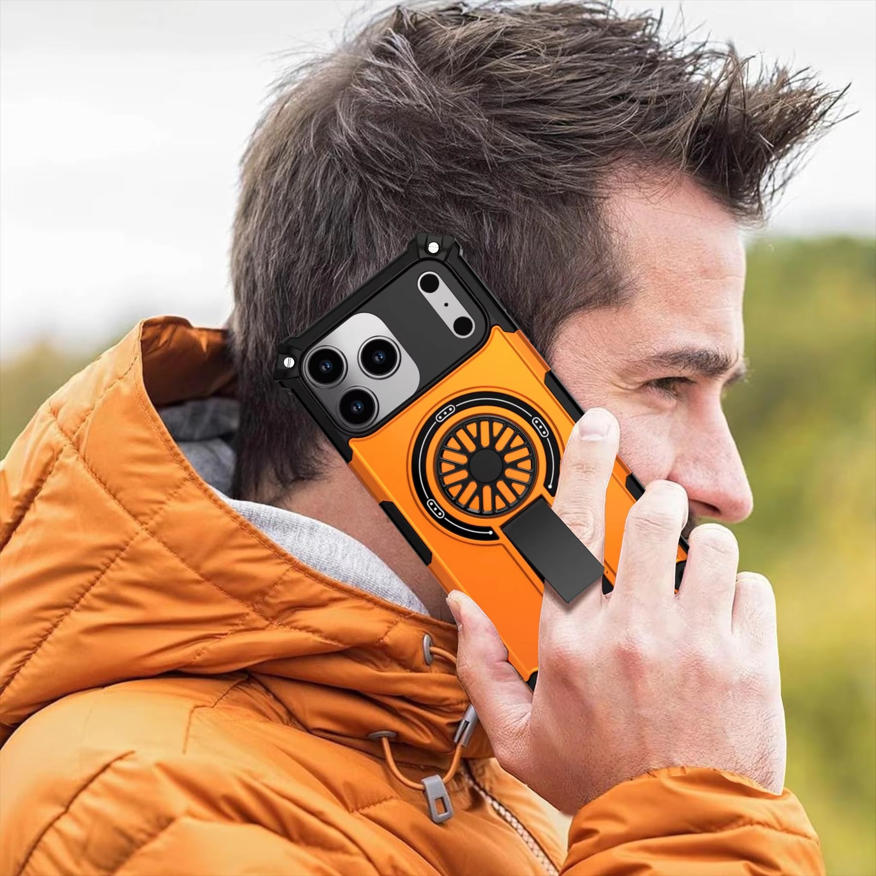 Luxury iPhone Case — Heavy-Duty Rugged Armor Magnetic MagSafe Wireless Charging Bracket Cover