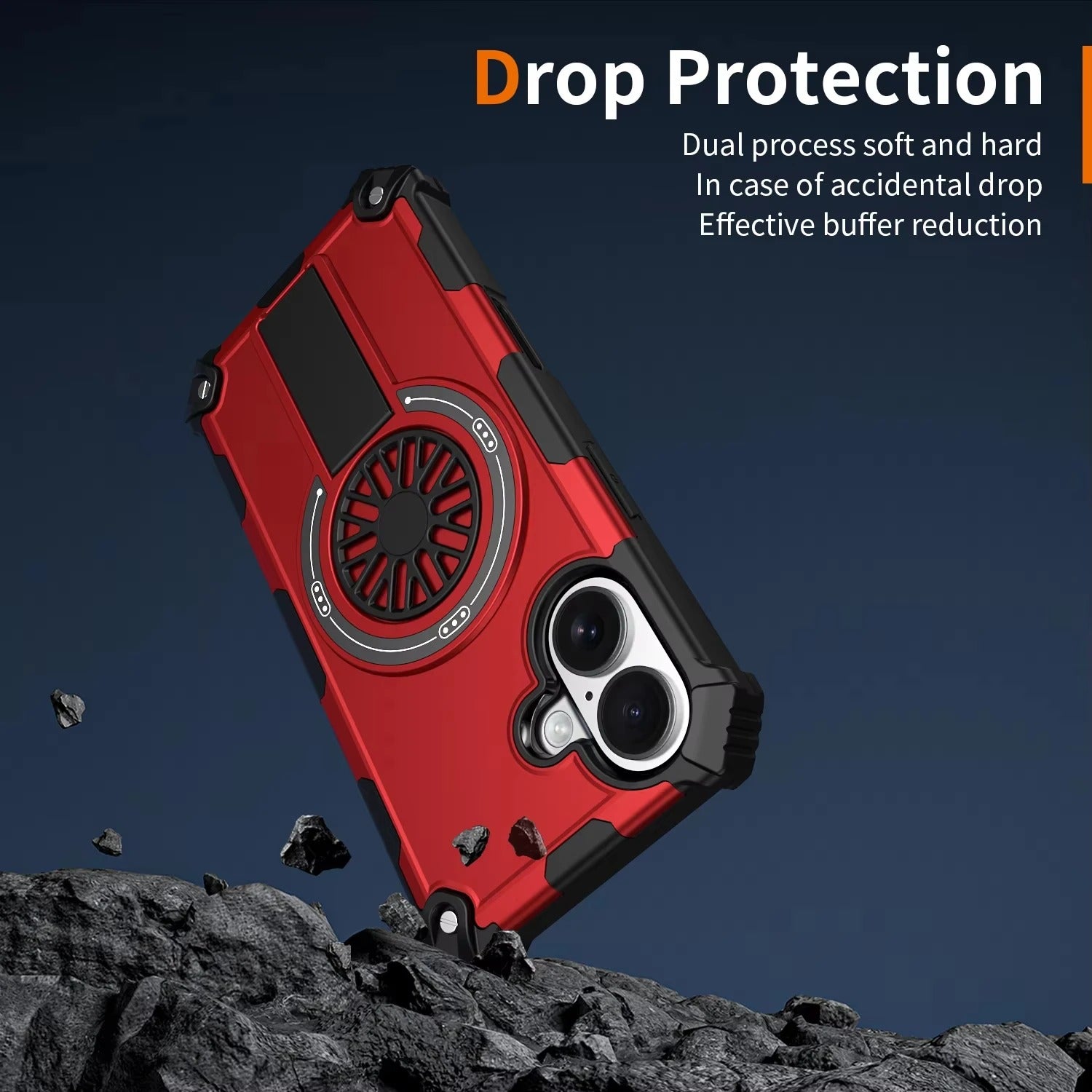 Luxury iPhone Case — Heavy-Duty Rugged Armor Magnetic MagSafe Wireless Charging Bracket Cover