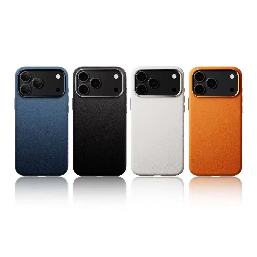 Luxury iPhone Case — Leather Magnetic Cover with MagSafe Charging, Camera Button Access and Full-Protection Artificial Leather Design