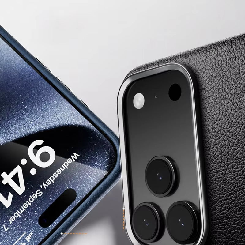 Luxury iPhone Case — Leather Magnetic Cover with MagSafe Charging, Camera Button Access and Full-Protection Artificial Leather Design