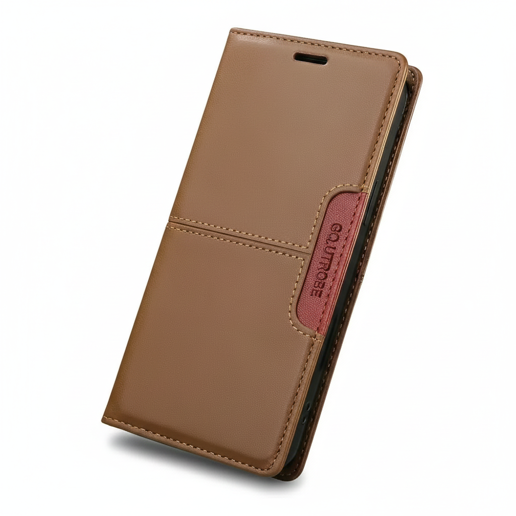 Luxury iPhone Case — Leather Wallet Cover with RFID Protection, Magnetic Card Holder, Shockproof and Anti-Fingerprint Full-Protection Design