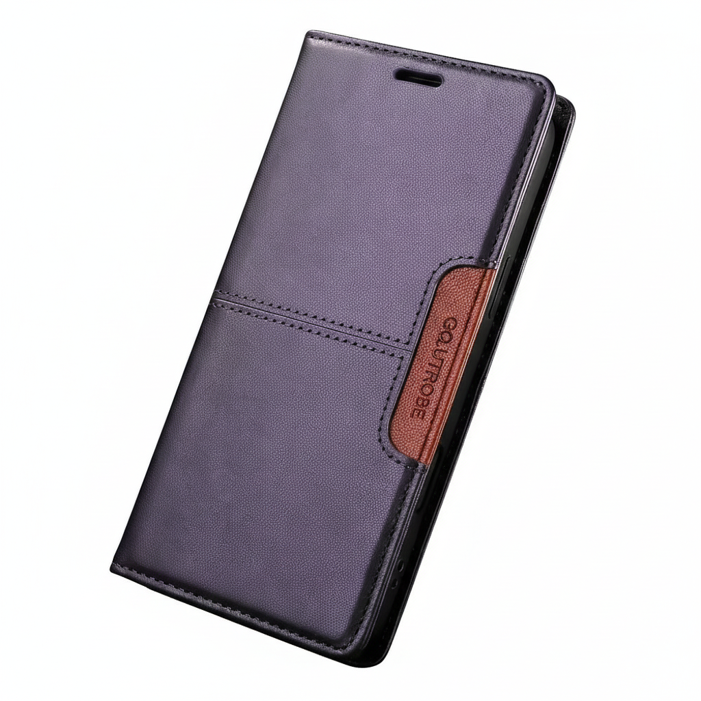 Luxury iPhone Case — Leather Wallet Cover with RFID Protection, Magnetic Card Holder, Shockproof and Anti-Fingerprint Full-Protection Design