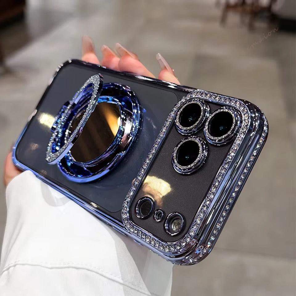 Luxury iPhone Case — MagSafe Diamond Mirror Glitter Cover with Transparent Soft Protection, Anti-Fingerprint Anti-Scratch Design and Non-Slip Finish