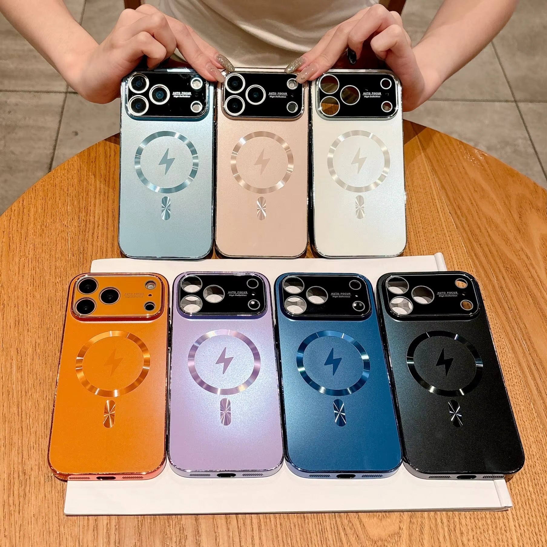 Luxury iPhone Case — MagSafe Matte Plating Cover with Full-Lens Protection, Shockproof Anti-Fingerprint Design and Non-Slip Dustproof Finish