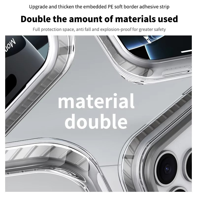 Luxury iPhone Case — MagSafe Transparent Acrylic + TPU Hybrid Armor Cover with Shockproof Protection, Anti-Fingerprint Anti-Scratch Design and Non-Slip Dustproof Finish