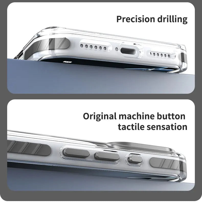 Luxury iPhone Case — MagSafe Transparent Acrylic + TPU Hybrid Armor Cover with Shockproof Protection, Anti-Fingerprint Anti-Scratch Design and Non-Slip Dustproof Finish