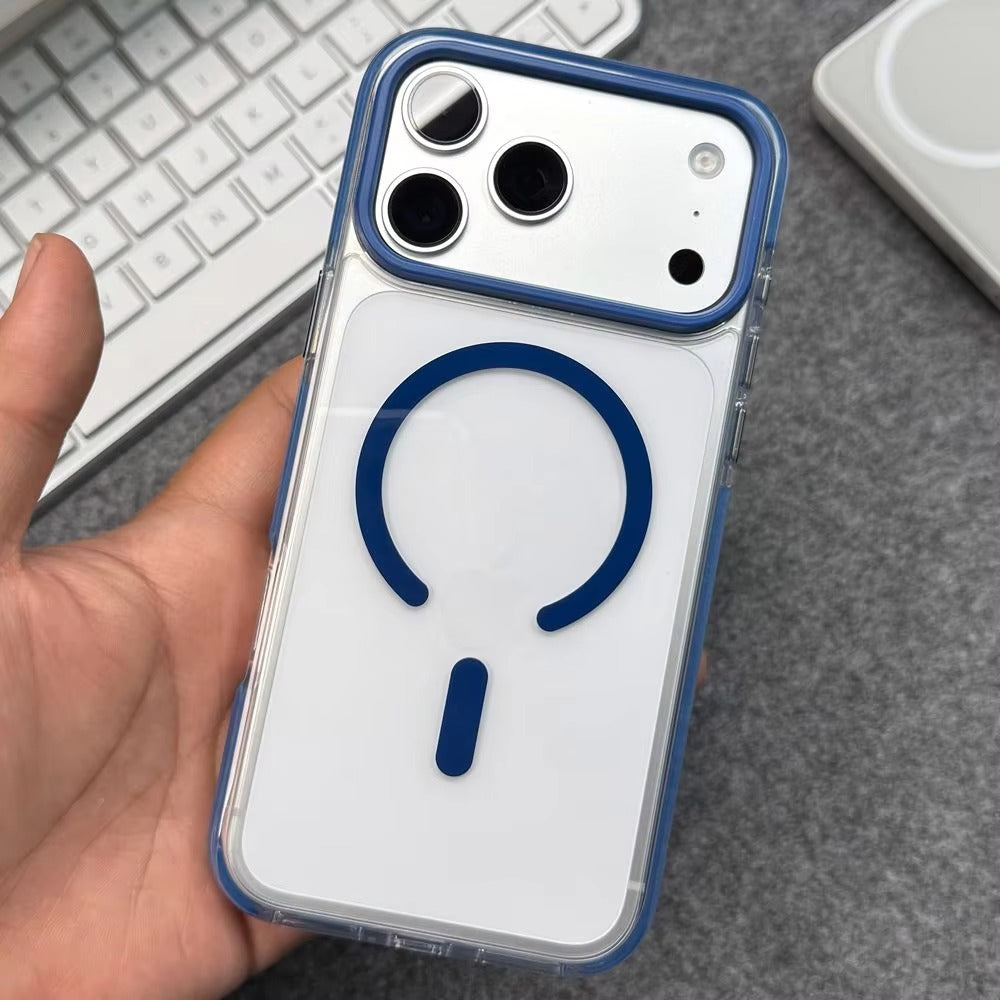 Luxury iPhone Case — MagSafe Transparent Acrylic + TPU Hybrid Armor Cover with Shockproof Protection, Anti-Fingerprint Anti-Scratch Design and Non-Slip Dustproof Finish