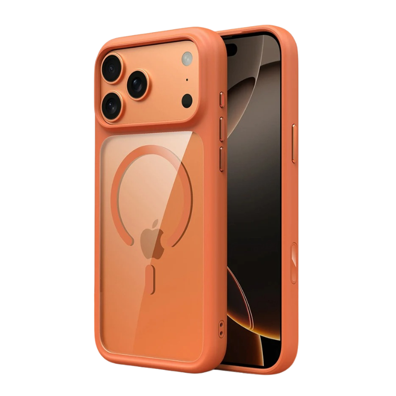 Luxury iPhone Case — MagSafe Transparent Soft Cover with Metal Buttons, Skin-Feel Matte Design, Shockproof Anti-Fingerprint Non-Slip Protection