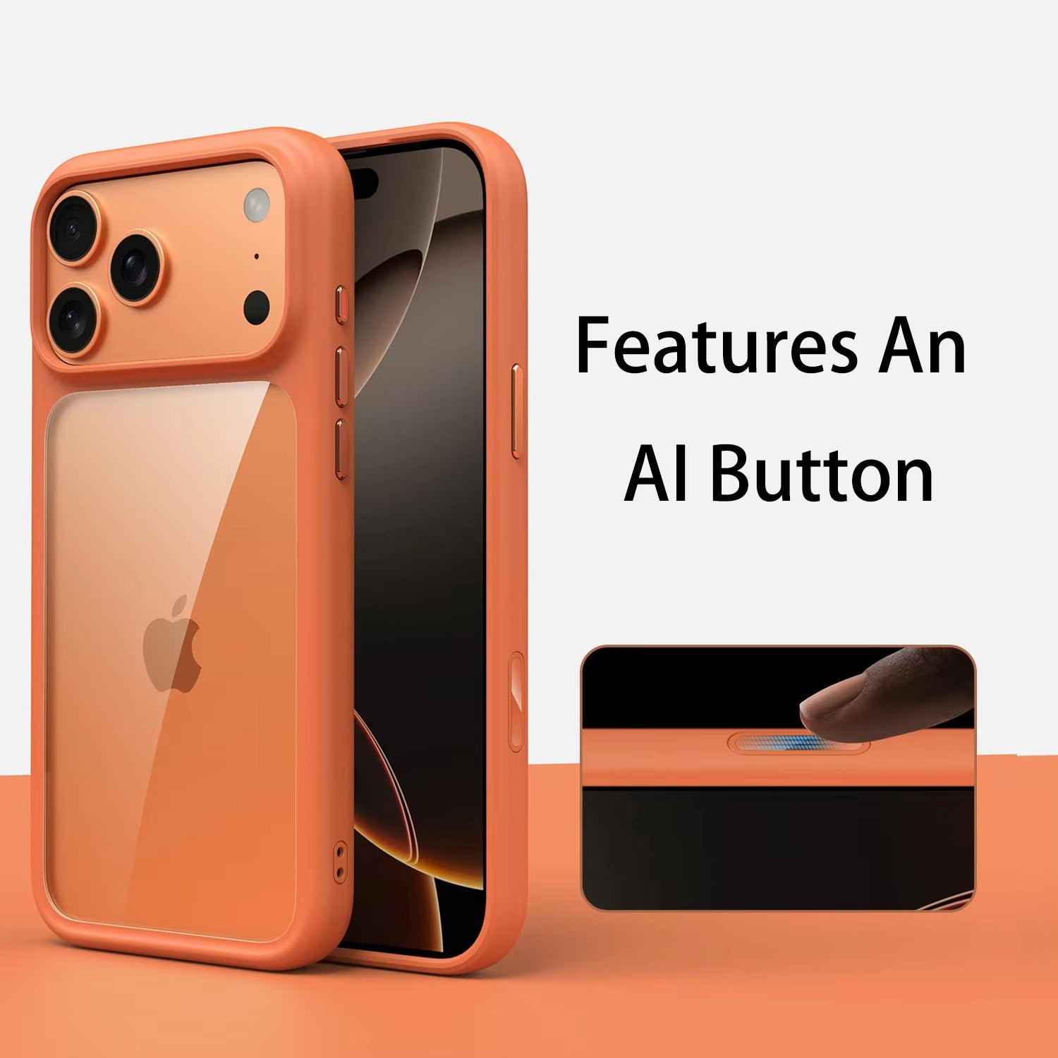 Luxury iPhone Case — MagSafe Transparent Soft Cover with Metal Buttons, Skin-Feel Matte Design, Shockproof Anti-Fingerprint Non-Slip Protection