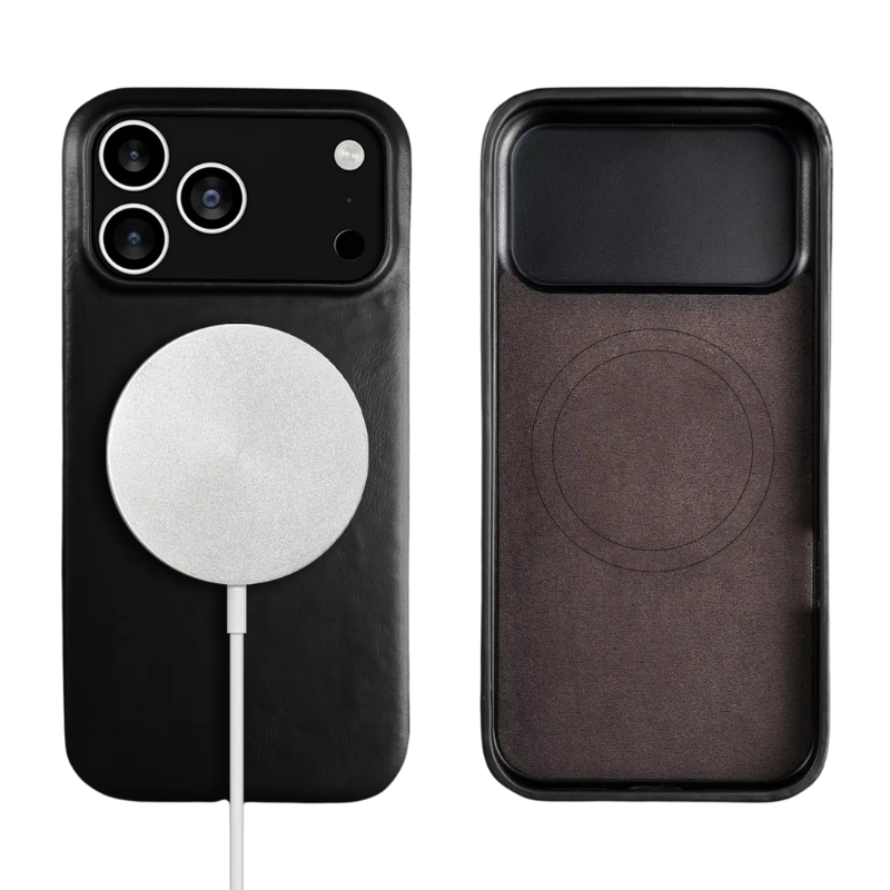 Luxury iPhone Case — MagSafe Vintage Oil-Wax Genuine Leather Cover with Full-Covered Shockproof Protection, Dustproof Anti-Slip Design