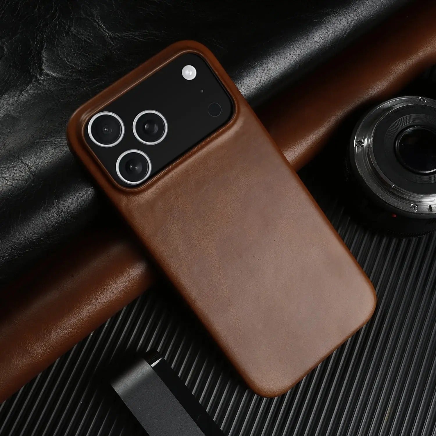 Luxury iPhone Case — MagSafe Vintage Oil-Wax Genuine Leather Cover with Full-Covered Shockproof Protection, Dustproof Anti-Slip Design