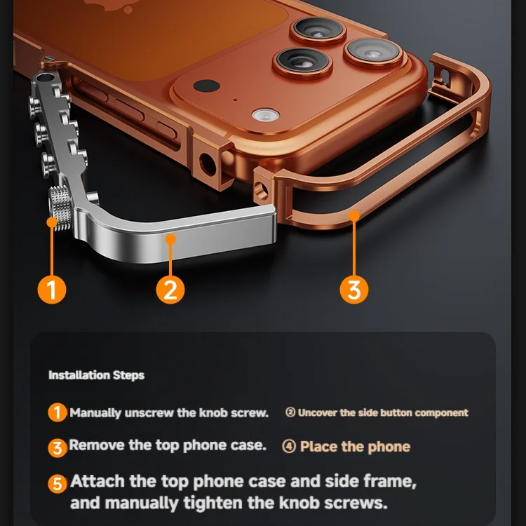 Luxury iPhone Case — Magnetic Aluminum Alloy Armored Frame Cover with Shockproof Drop Protection, Glitter Non-Slip Design and Heat-Resistant Build