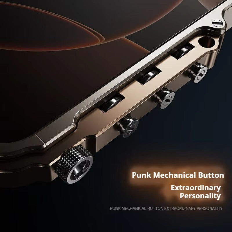 Luxury iPhone Case — Magnetic Aluminum Alloy Armored Frame Cover with Shockproof Drop Protection, Glitter Non-Slip Design and Heat-Resistant Build