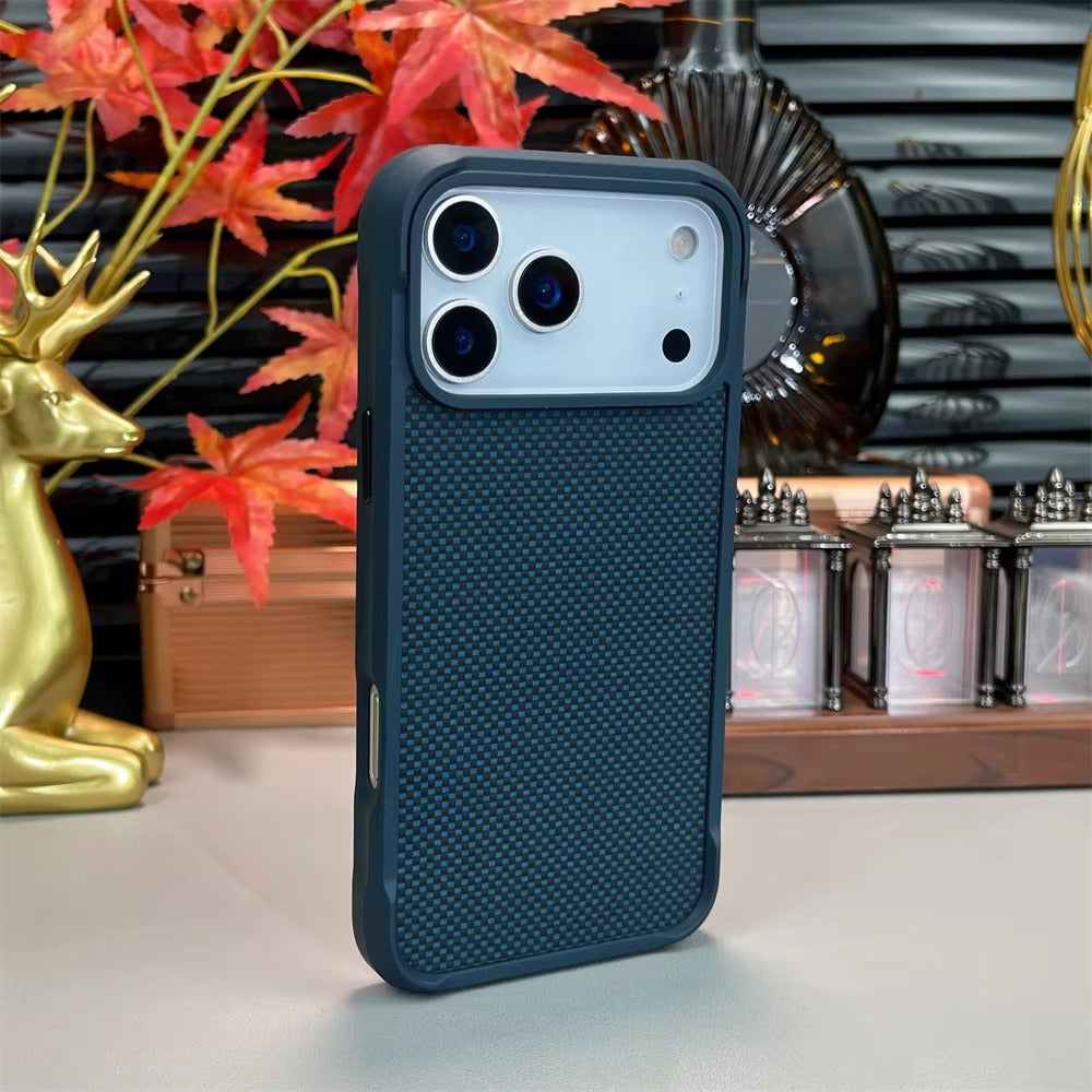 Luxury iPhone Case — Magnetic Carbon-Fiber Armor Cover with Frosted Matte Finish, Shockproof Bumper Design and MagSafe Compatibility
