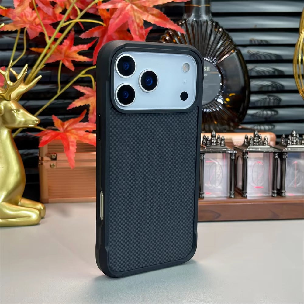 Luxury iPhone Case — Magnetic Carbon-Fiber Armor Cover with Frosted Matte Finish, Shockproof Bumper Design and MagSafe Compatibility