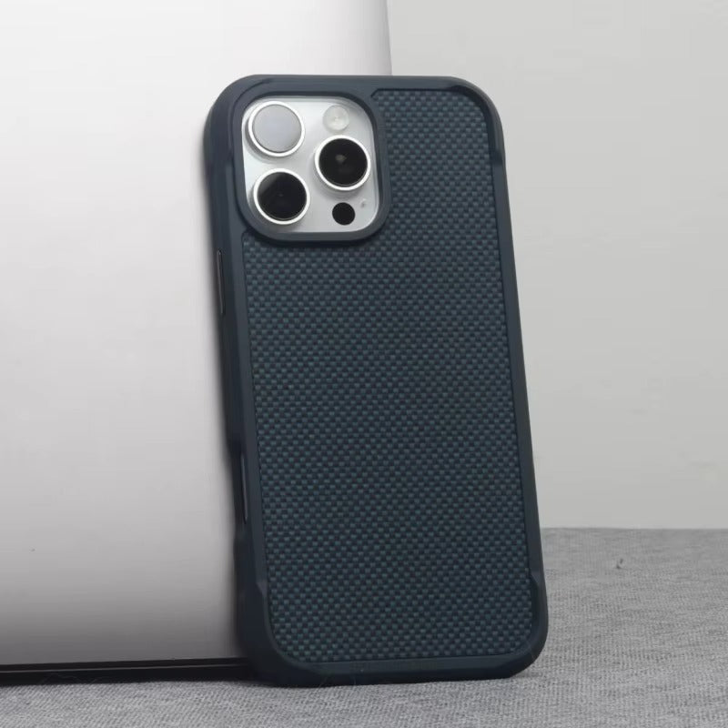 Luxury iPhone Case — Magnetic Carbon-Fiber Armor Cover with Frosted Matte Finish, Shockproof Bumper Design and MagSafe Compatibility