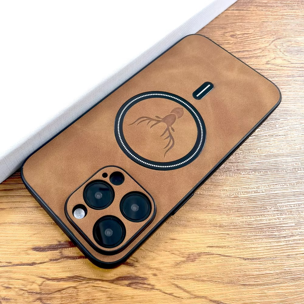 Luxury iPhone Case — Magnetic Deer Head Leather Cover with Shockproof Soft Protection, Wireless-Charging Support & Matte Anti-Fingerprint Design