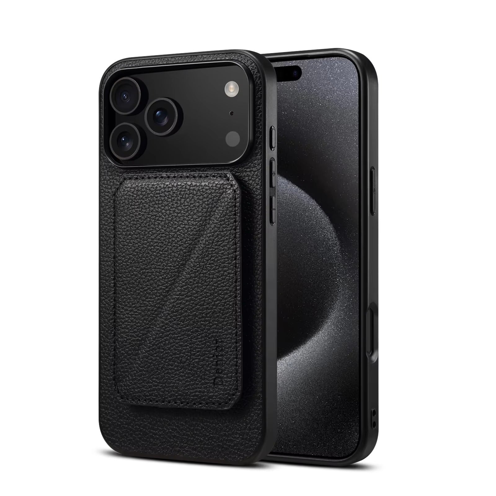 Luxury iPhone Case — Magnetic Detachable Card Slot Wallet with Stand, Full-Coverage PU Leather + PC TPU Shockproof Anti-Fingerprint Plain Design