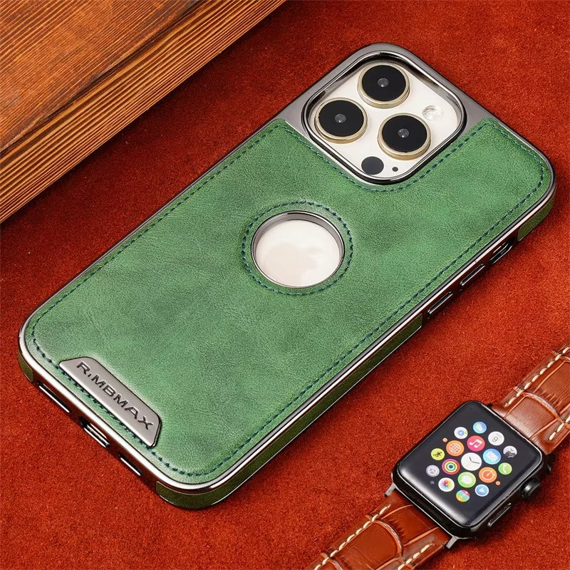 Luxury iPhone Case — Magnetic Leather Hybrid Cover with Wireless-Charging Safe Design, Anti-Fingerprint Anti-Scratch Dustproof Protection and Anti-Drop Build