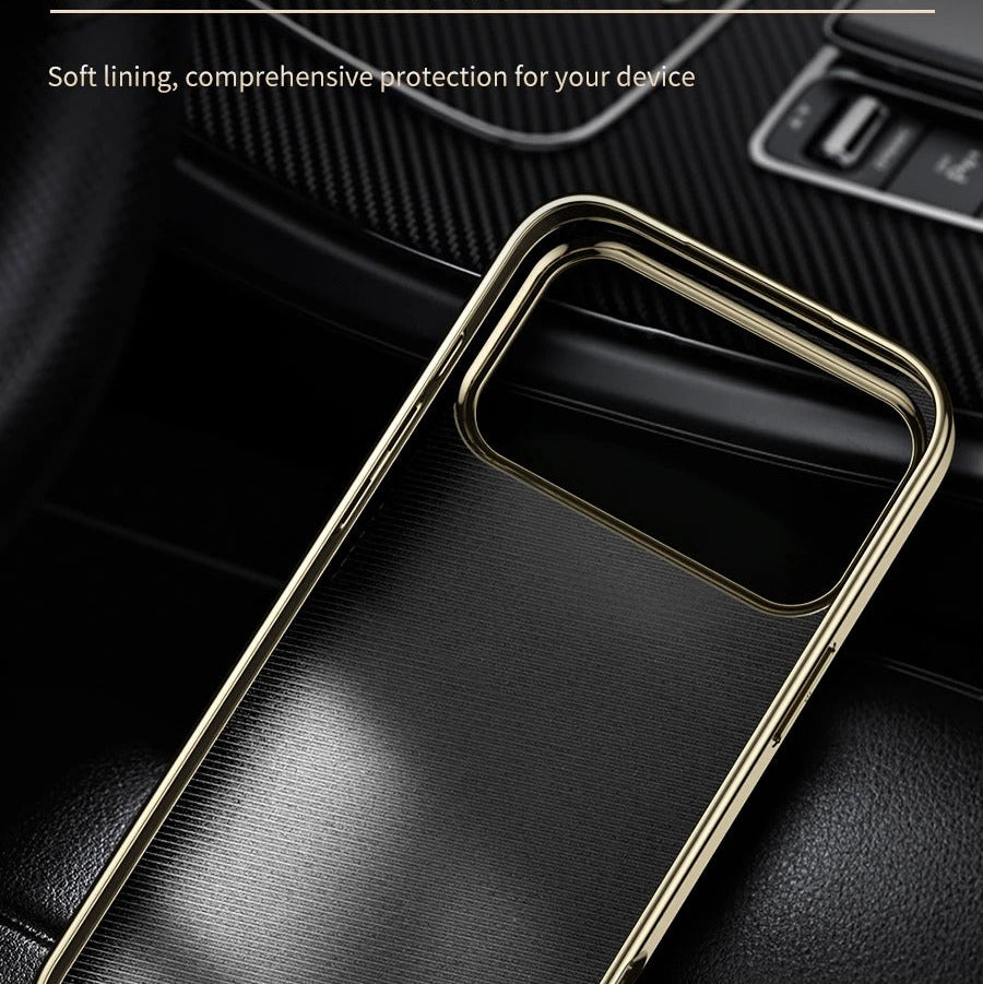 Luxury iPhone Case — Magnetic Leather Ring Holder with Lens Protection Premium Back Cover