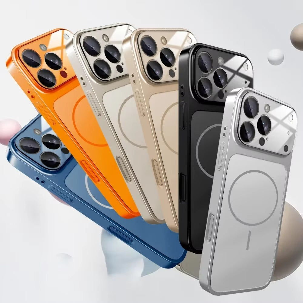 Luxury iPhone Case — Magnetic, Shockproof Nano-Glass Matte Cover with Anti-Fingerprint Armor Design and MagSafe Wireless Charging Support