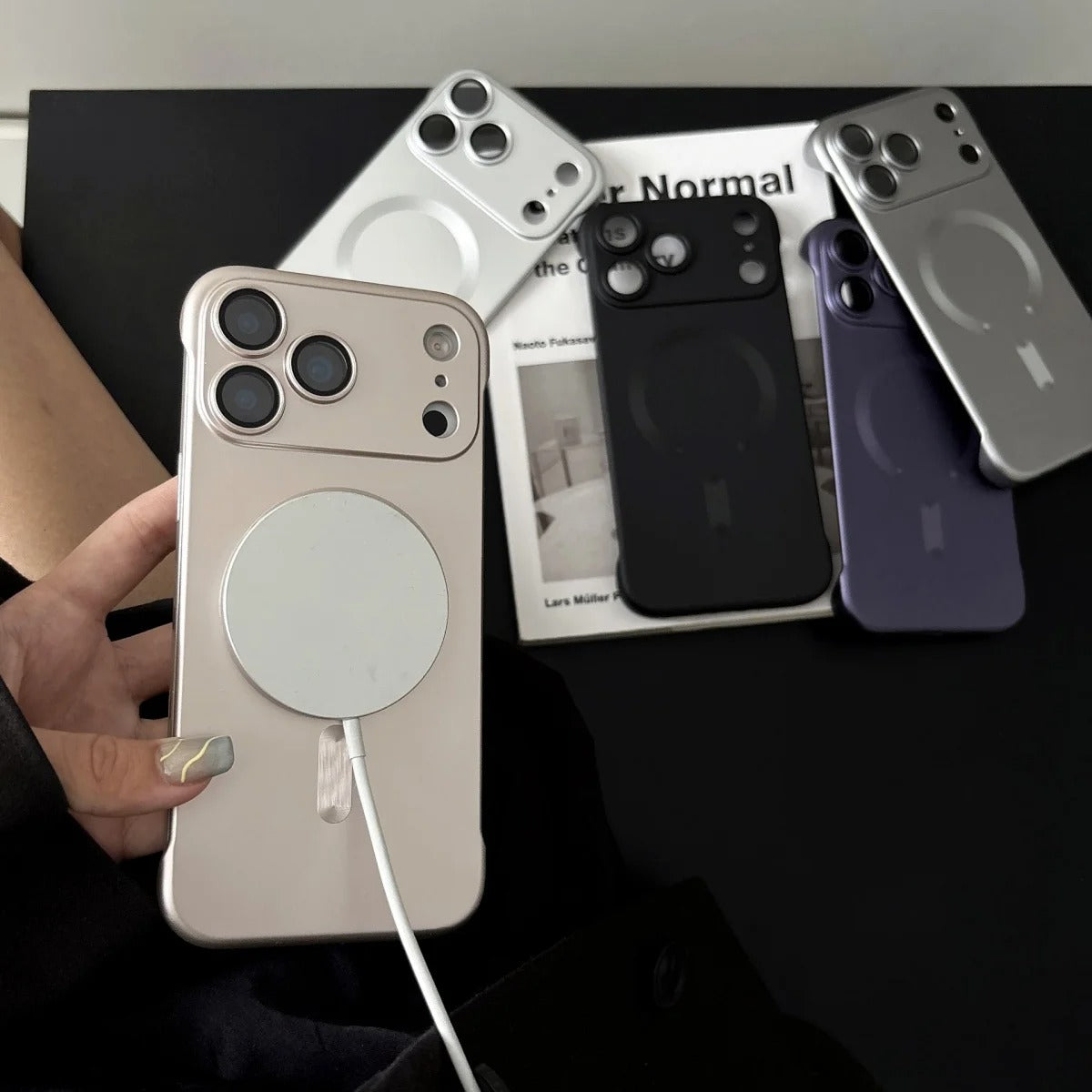 Luxury iPhone Case — Magnetic, Shockproof, Anti-Fingerprint, Anti-Scratch, Dustproof Matte Anti-Glare Non-Slip Frameless Solid Cover with Wireless Charging Support