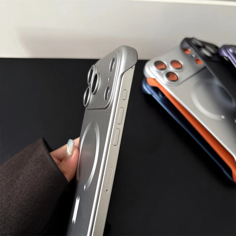 Luxury iPhone Case — Magnetic, Shockproof, Anti-Fingerprint, Anti-Scratch, Dustproof Matte Anti-Glare Non-Slip Frameless Solid Cover with Wireless Charging Support