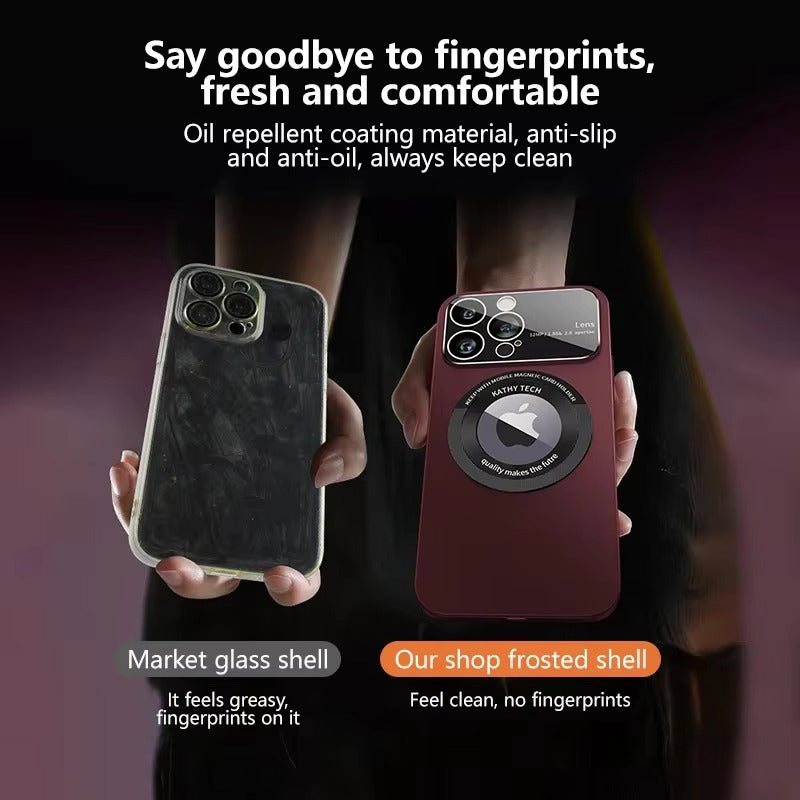 Luxury iPhone Case — Matte Magnetic MagSafe Wireless-Charging Cover with Lens Protection, Shockproof, Anti-Fingerprint, Anti-Scratch, Dustproof Full Coverage Design