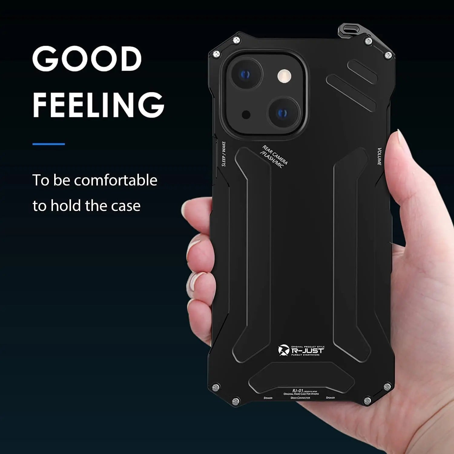 Luxury iPhone Case — Metal Armor Shockproof Cover with Heavy-Duty Anti-Scratch Anti-Fingerprint Design & Non-Slip Hard Protection