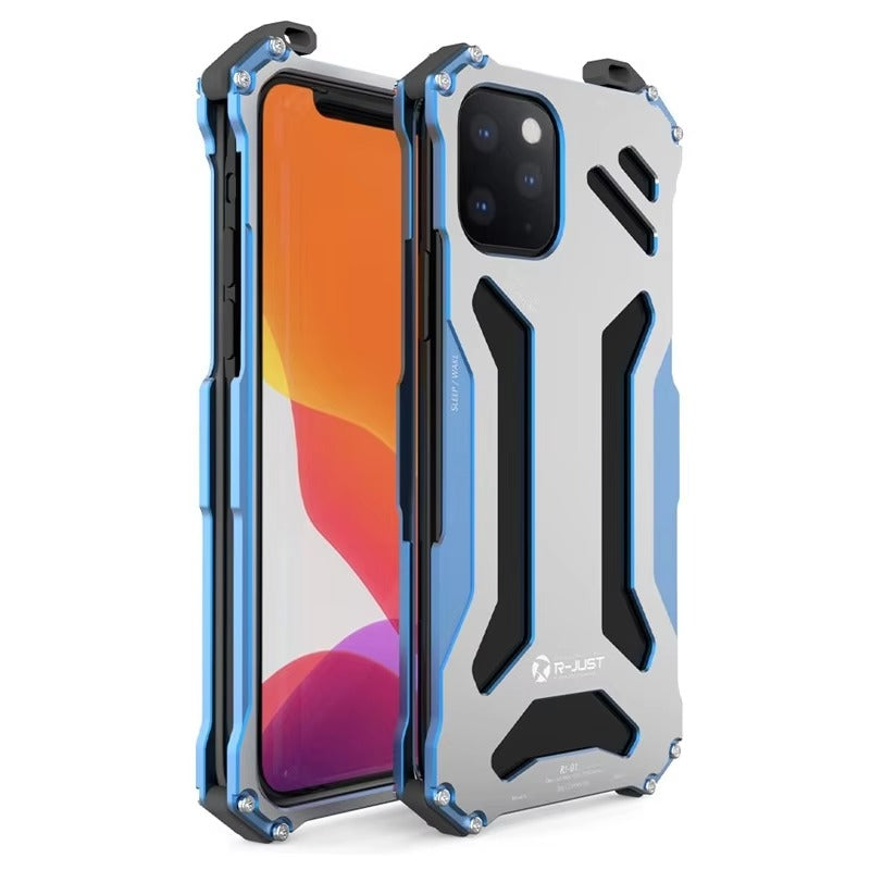 Luxury iPhone Case — Metal Armor Shockproof Cover with Heavy-Duty Anti-Scratch Anti-Fingerprint Design & Non-Slip Hard Protection