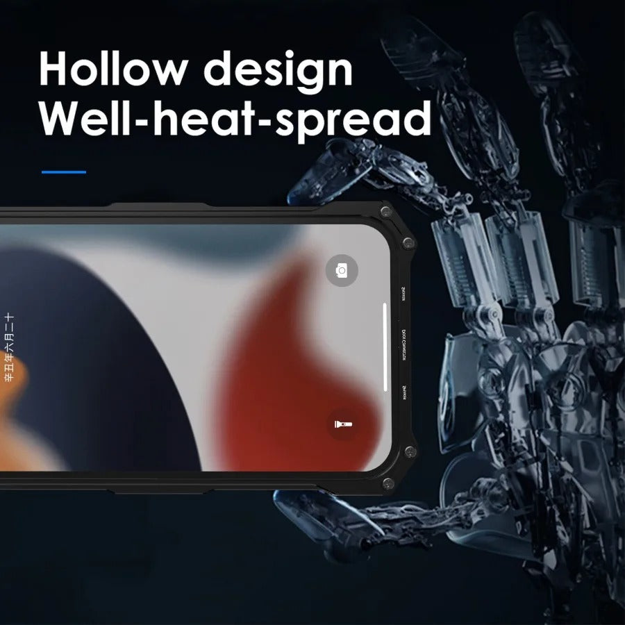 Luxury iPhone Case — Metal Armor Shockproof Cover with Heavy-Duty Anti-Scratch Anti-Fingerprint Design & Non-Slip Hard Protection