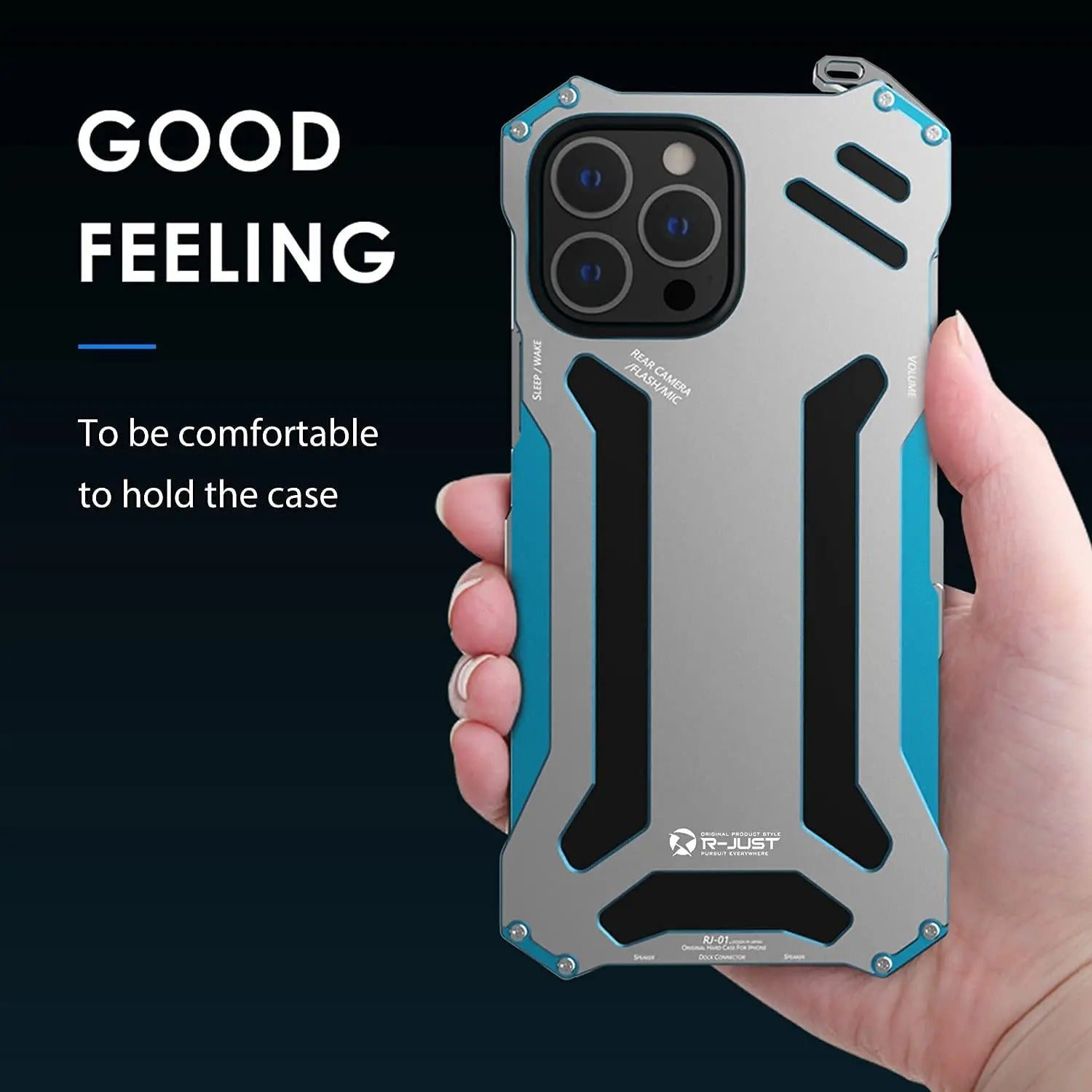 Luxury iPhone Case — Metal Armor Shockproof Cover with Heavy-Duty Anti-Scratch Anti-Fingerprint Design & Non-Slip Hard Protection