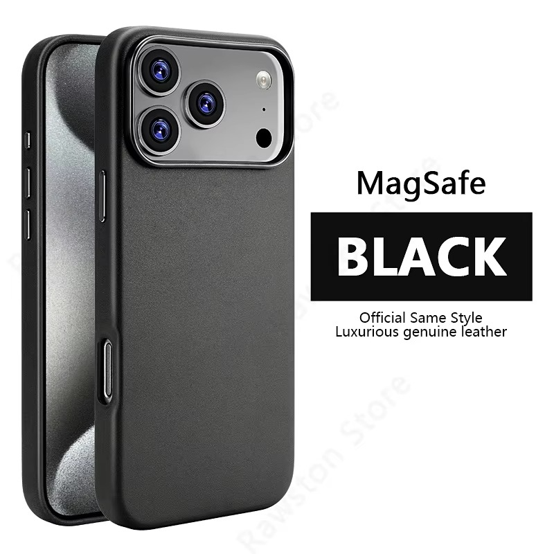 Luxury iPhone Case — MagSafe Leather Cover with Strong Magnetic Support, Half-Wrapped Shockproof Design for Apple iPhone 17 Pro Max and Plus