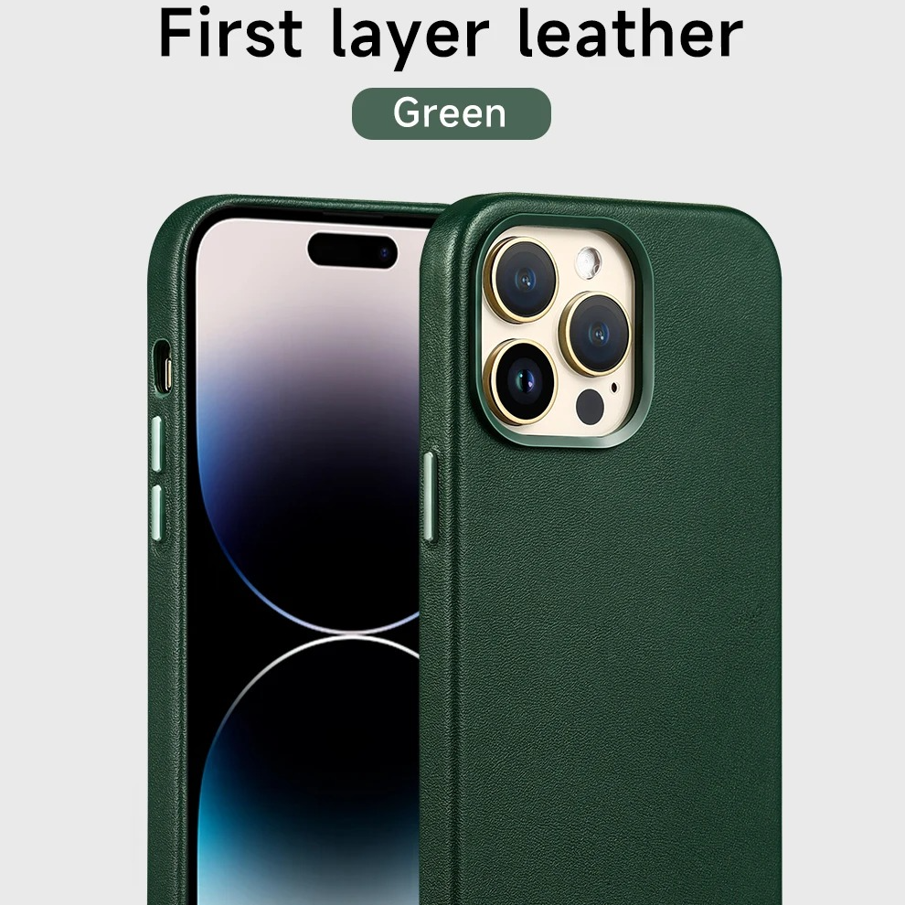 Luxury iPhone Case — MagSafe Leather Cover with Strong Magnetic Support, Half-Wrapped Shockproof Design for Apple iPhone 17 Pro Max and Plus