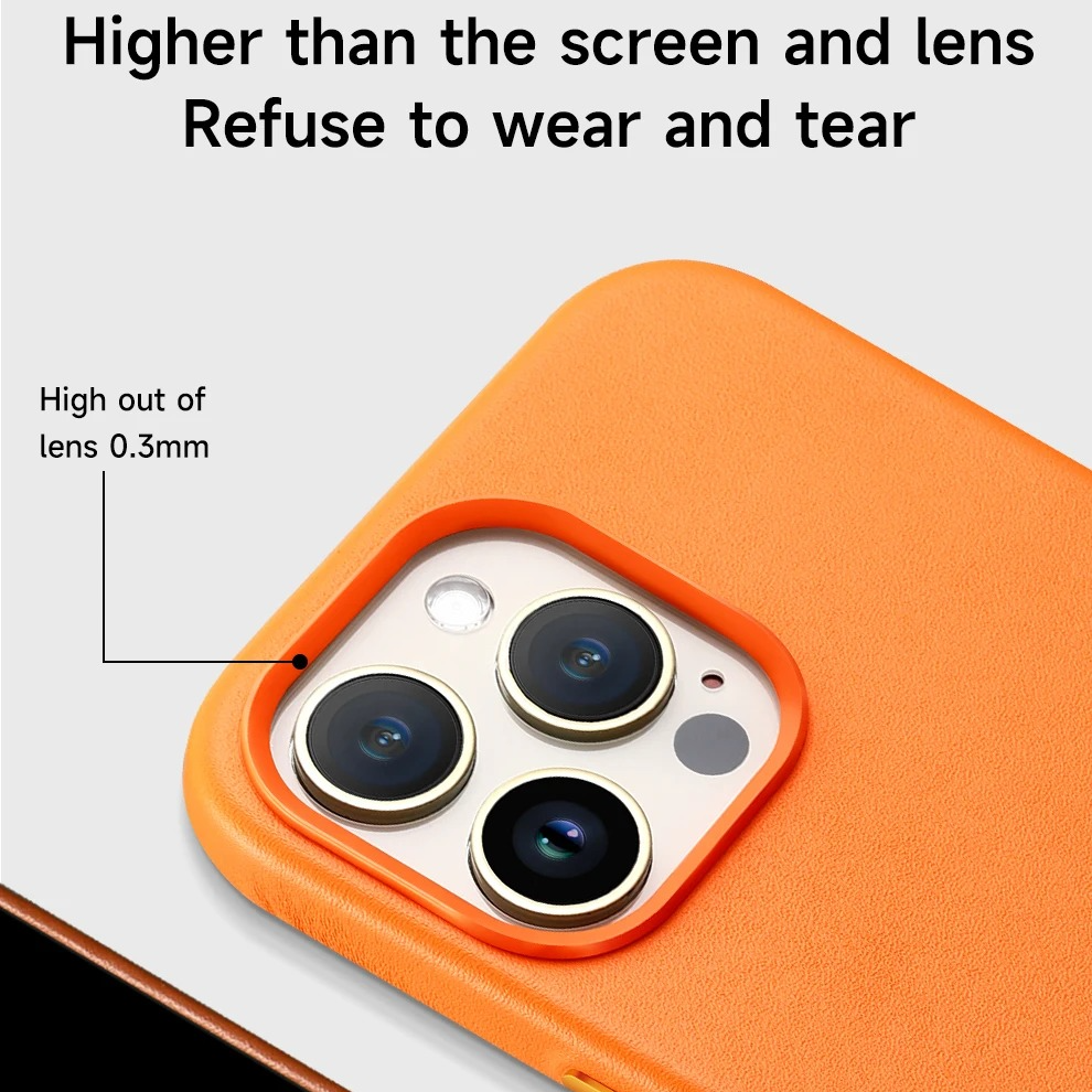 Luxury iPhone Case — MagSafe Leather Cover with Strong Magnetic Support, Half-Wrapped Shockproof Design for Apple iPhone 17 Pro Max and Plus