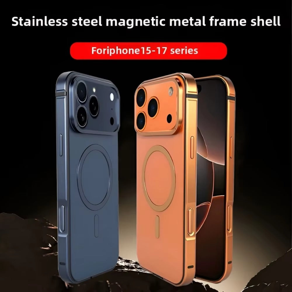 Luxury iPhone Case — Original MagSafe Magnetic Aluminum Alloy Metal Frame Anti-Drop Protective Cover