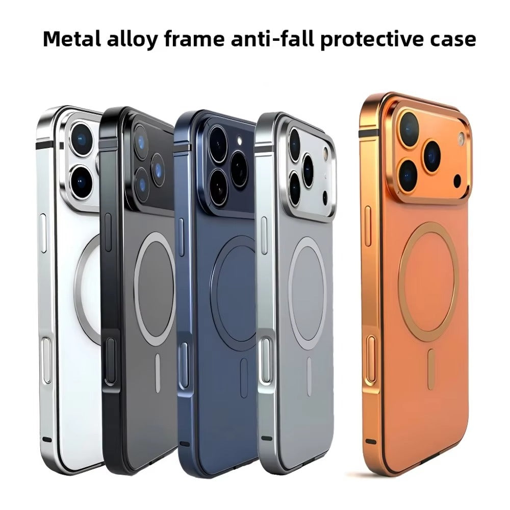 Luxury iPhone Case — Original MagSafe Magnetic Aluminum Alloy Metal Frame Anti-Drop Protective Cover