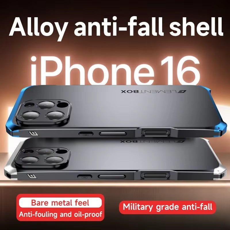 Luxury iPhone Case — PC + Aluminum Alloy Full-Coverage Protective Shell with Washable Anti-Scratch Dustproof Design and Non-Slip Lightweight Build
