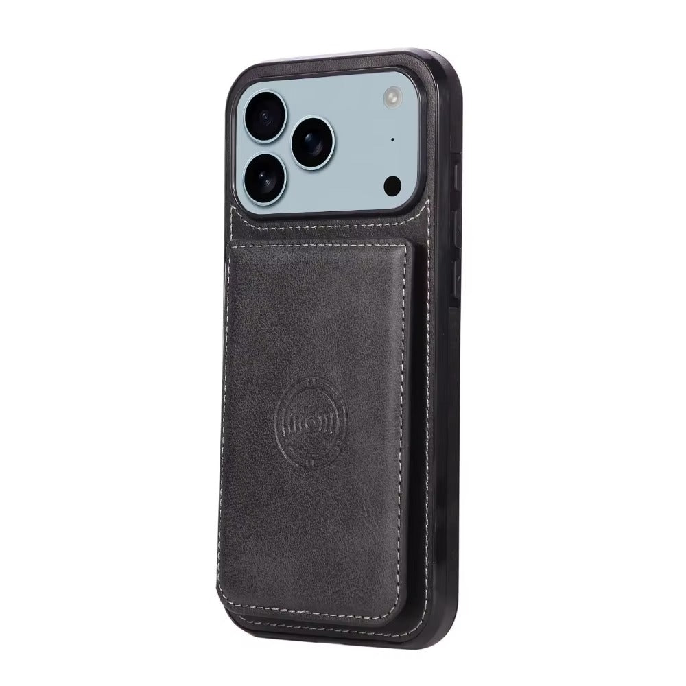 Luxury iPhone Case — PU Leather Flip Wallet with Card Holder, Shockproof Magnetic Car-Mount Ready Design, Full Access Protective Cover