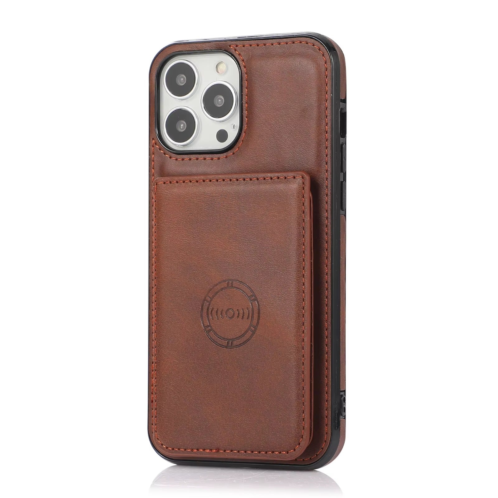 Luxury iPhone Case — PU Leather Flip Wallet with Card Holder, Shockproof Magnetic Car-Mount Ready Design, Full Access Protective Cover
