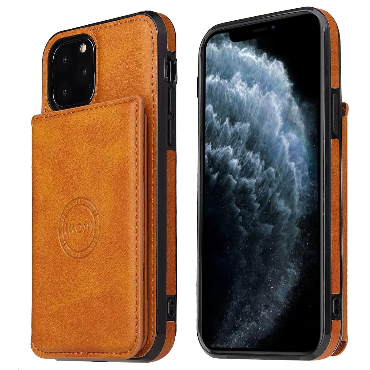 Luxury iPhone Case — PU Leather Flip Wallet with Card Holder, Shockproof Magnetic Car-Mount Ready Design, Full Access Protective Cover