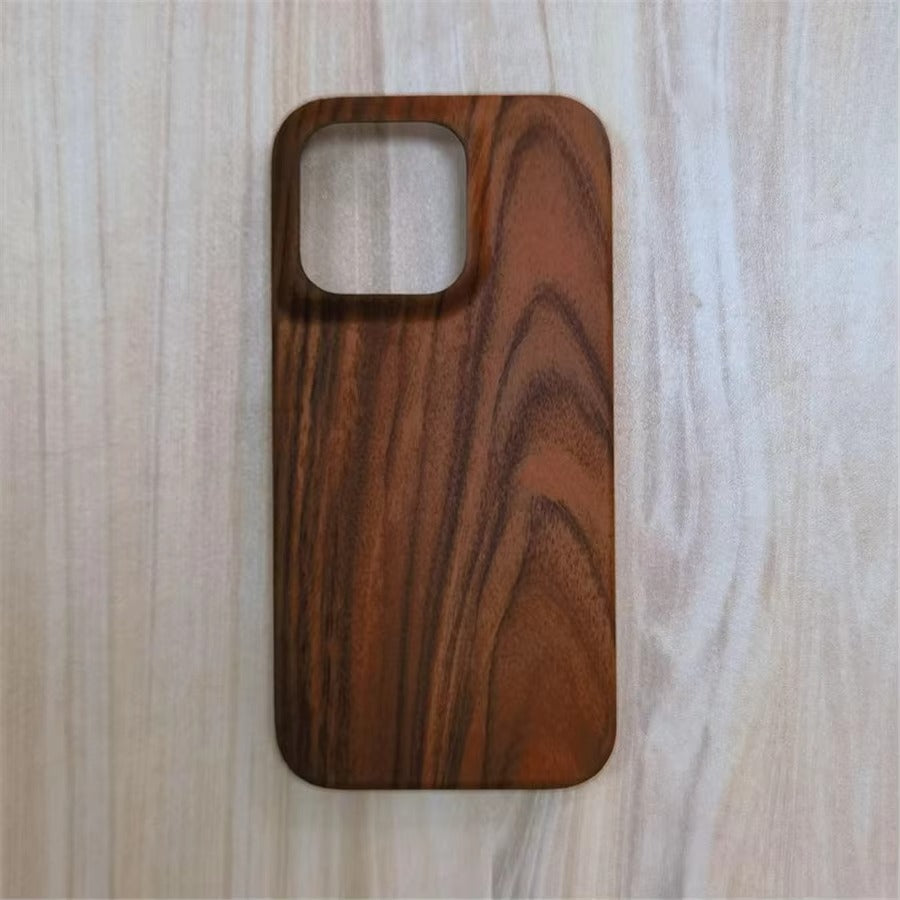 Luxury iPhone Case — Premium Walnut, Cherry, Rosewood or Bamboo Wooden Back Cover with Dustproof Half-Wrapped Protection and Natural Craftsmanship