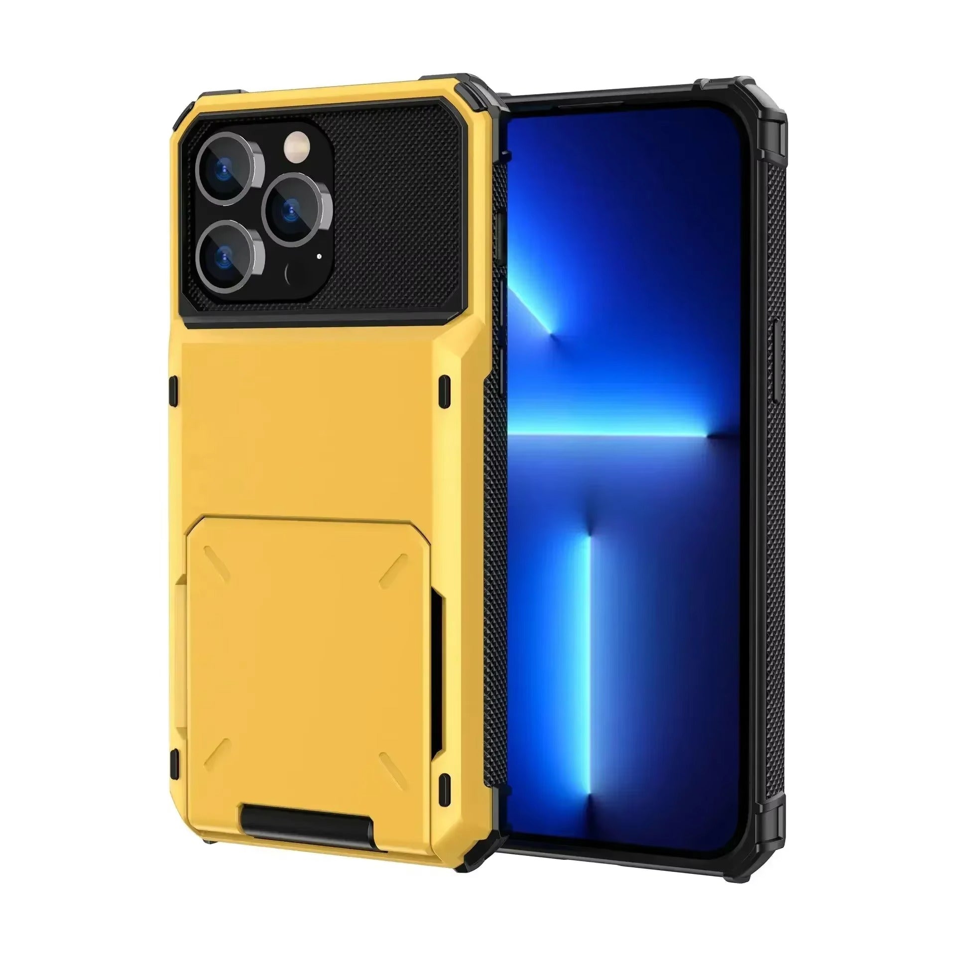 Luxury iPhone Case — Shockproof Slide Armor Wallet Cover with Card Slots, Dual-Layer Protection & Non-Slip Business Design