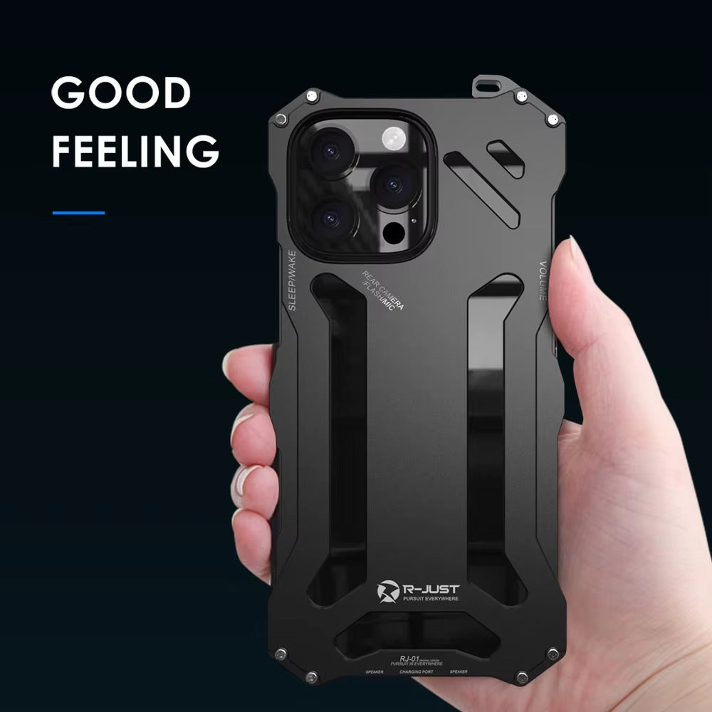 Luxury iPhone Case — Slim Aluminum Metal Shockproof Cover with Hard Back Design, Anti-Fingerprint Anti-Scratch Finish & Non-Slip Heavy-Duty Protection