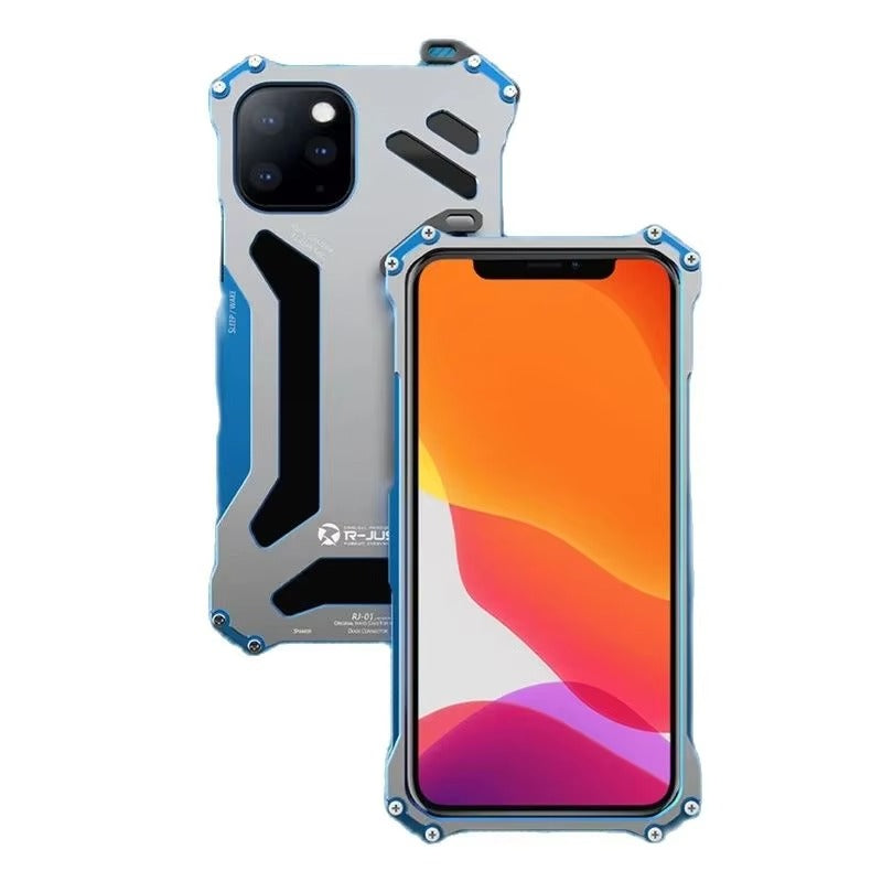 Luxury iPhone Case — Slim Aluminum Metal Shockproof Cover with Hard Back Design, Anti-Fingerprint Anti-Scratch Finish & Non-Slip Heavy-Duty Protection